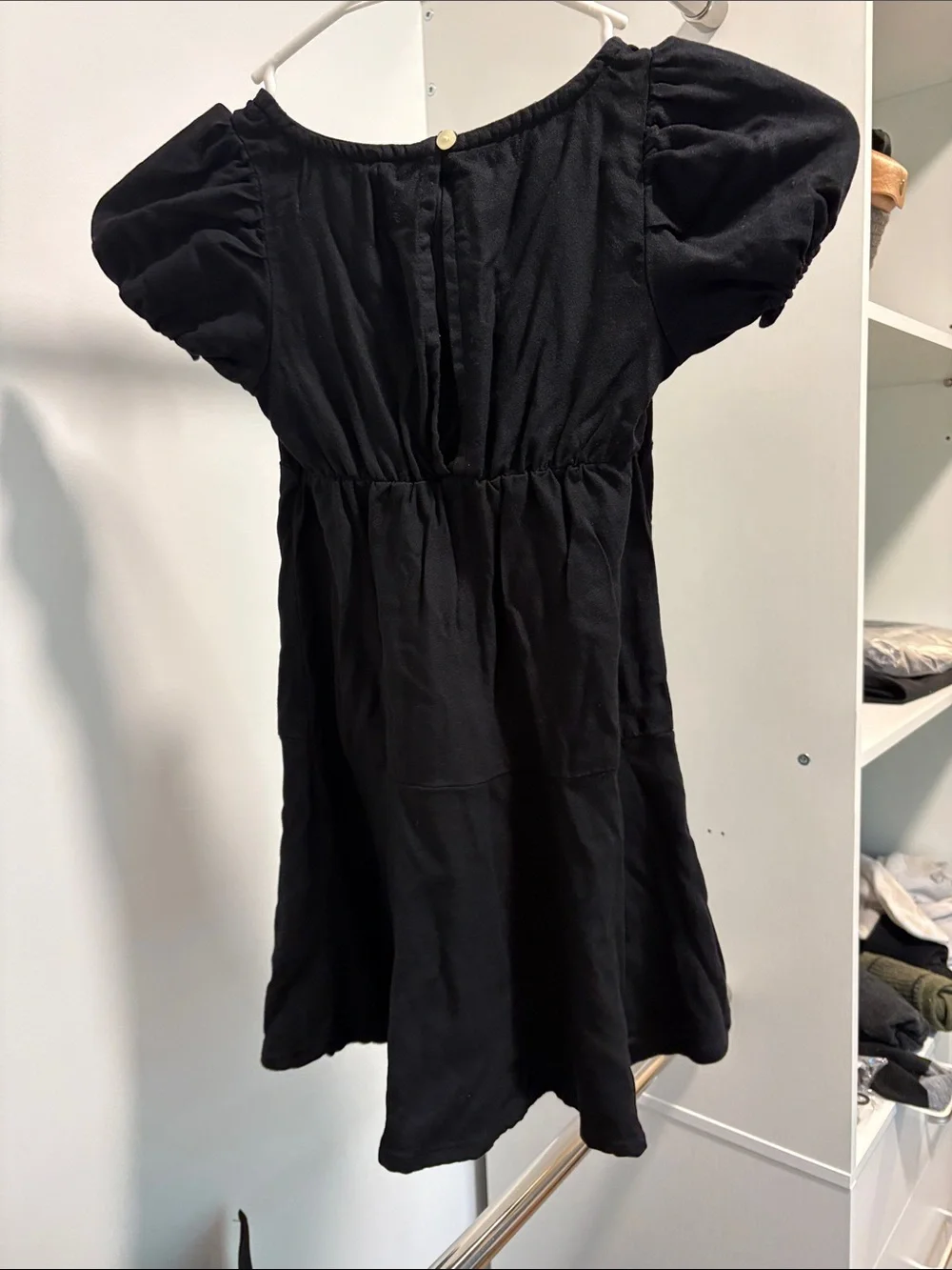 Girls' Black Short Sleeve Dress